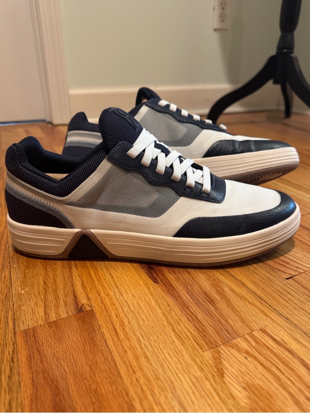 Skechers Mark Nason Low-Top Mesh and Leather Sneakers in White and Navy size 11